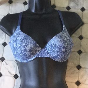 Blue Floral Bra